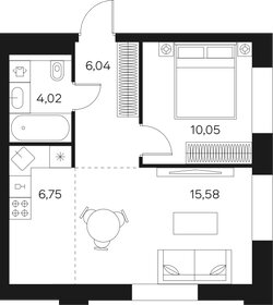 Квартира 42,4 м², 2-комнатная - изображение 1