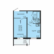 Квартира 33,7 м², 1-комнатная - изображение 2