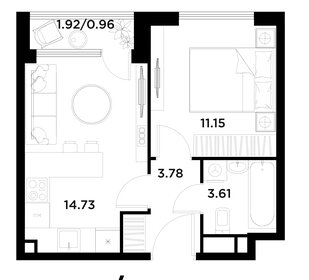 Квартира 38,7 м², 1-комнатная - изображение 1