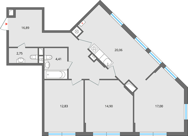 88,8 м², 4-комнатная квартира 7 520 000 ₽ - изображение 51