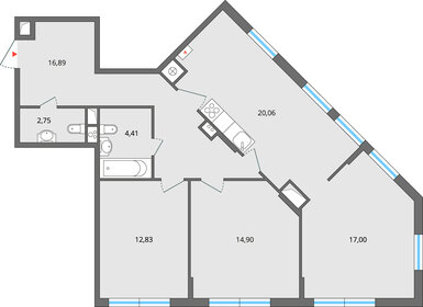 Квартира 88,8 м², 4-комнатная - изображение 1