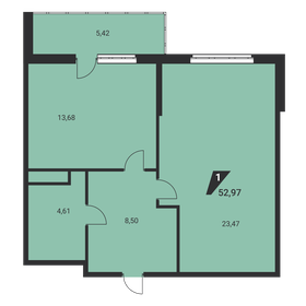 46,4 м², 1-комнатная квартира 6 880 381 ₽ - изображение 54