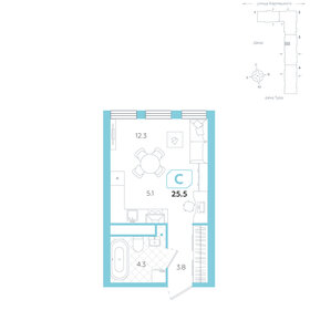 Квартира 25,5 м², студия - изображение 1