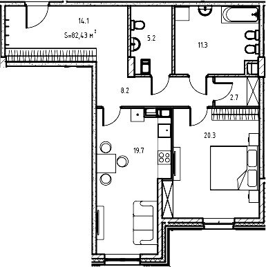 81,7 м², 1-комнатная квартира 29 381 100 ₽ - изображение 22