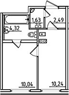 Квартира 28,7 м², 1-комнатная - изображение 1