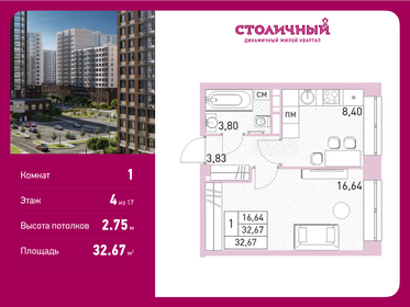 32,8 м², 1-комнатная квартира 5 700 000 ₽ - изображение 13