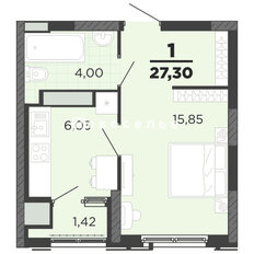 Квартира 27,3 м², 1-комнатная - изображение 1