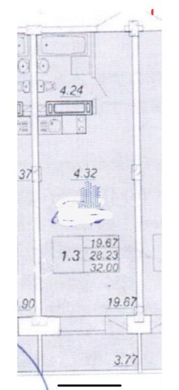 32 м², 1-комнатная квартира 3 399 000 ₽ - изображение 1