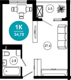 35,1 м², 1-комнатные апартаменты 32 292 000 ₽ - изображение 16