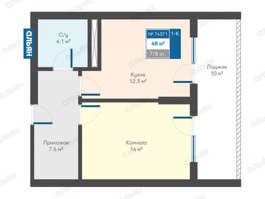 Квартира 48 м², 1-комнатные - изображение 1