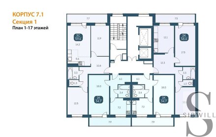 Квартира 34,7 м², 1-комнатная - изображение 2