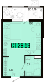 Квартира 28,6 м², 1-комнатная - изображение 1