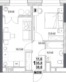 42,2 м², квартира-студия 10 508 059 ₽ - изображение 21