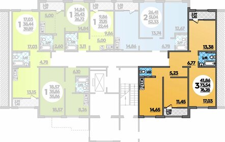 Квартира 76,3 м², 3-комнатная - изображение 1