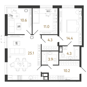 83,8 м², 3-комнатная квартира 23 432 692 ₽ - изображение 19