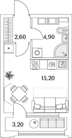 22,9 м², квартира-студия 5 950 941 ₽ - изображение 38