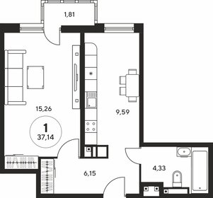 30 м², 1-комнатная квартира 2 950 000 ₽ - изображение 77