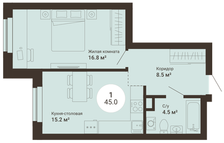 53,9 м², 2-комнатная квартира 4 199 000 ₽ - изображение 71