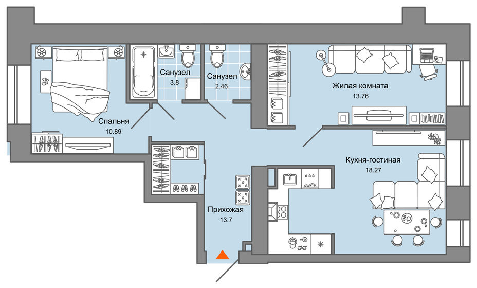 63 м², 3-комнатная квартира 6 526 944 ₽ - изображение 1