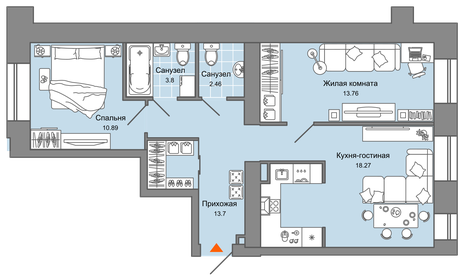 71 м², 3-комнатная квартира 6 669 360 ₽ - изображение 18