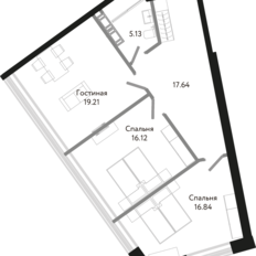 Квартира 74,9 м², 2-комнатные - изображение 1