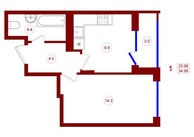 49 м², 2-комнатная квартира 3 200 000 ₽ - изображение 95