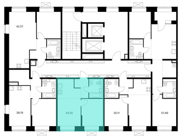 42,4 м², 2-комнатная квартира 4 900 000 ₽ - изображение 54