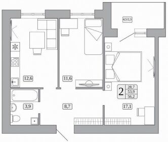 48,5 м², 2-комнатная квартира 4 000 000 ₽ - изображение 22