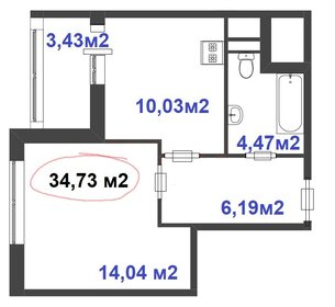 Квартира 34,7 м², 1-комнатная - изображение 2