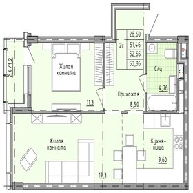 56 м², 2-комнатная квартира 7 590 000 ₽ - изображение 31