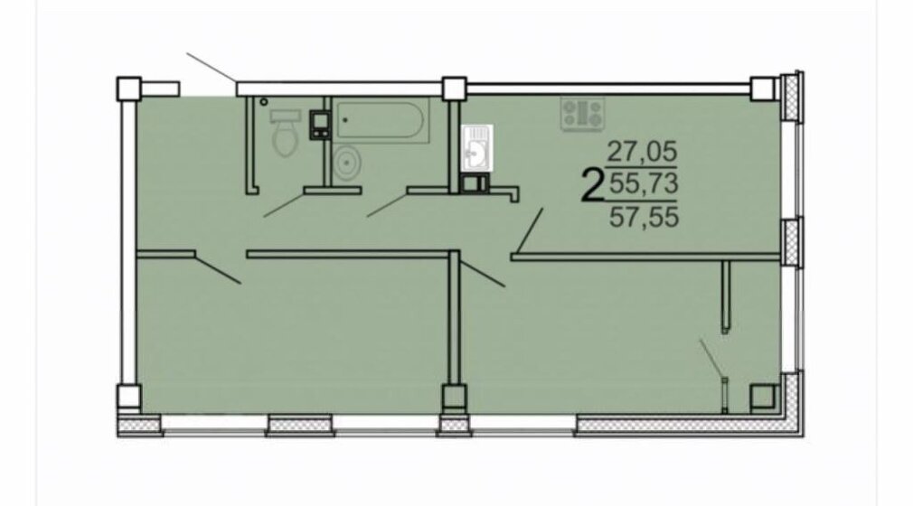 55,7 м², 2-комнатная квартира 8 600 000 ₽ - изображение 19