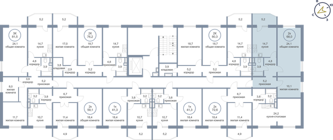 60,1 м², 2-комнатная квартира 6 500 000 ₽ - изображение 48