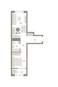 46,6 м², 1-комнатная квартира 10 200 000 ₽ - изображение 16