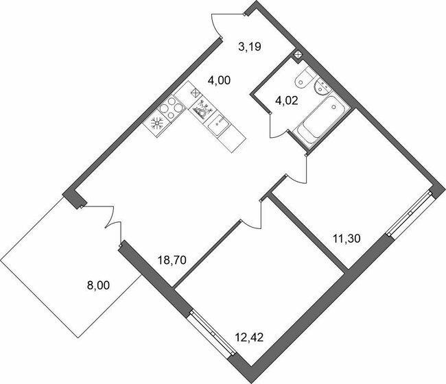 56 м², 2-комнатная квартира 9 179 520 ₽ - изображение 1