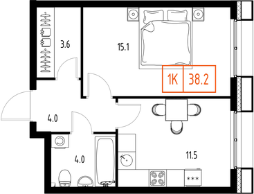 53,6 м², 1-комнатная квартира 11 211 411 ₽ - изображение 16