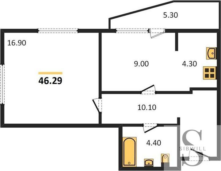 46,3 м², 1-комнатная квартира 6 230 000 ₽ - изображение 21