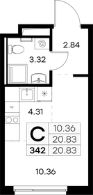 20,8 м², квартира-студия 3 429 999 ₽ - изображение 39