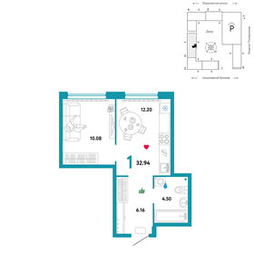 30,1 м², 1-комнатная квартира 3 600 000 ₽ - изображение 134