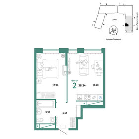 38,2 м², 2-комнатная квартира 5 040 000 ₽ - изображение 32