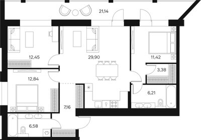 Квартира 100 м², 3-комнатная - изображение 1