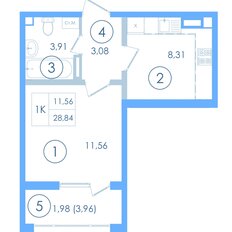 Квартира 28,8 м², 1-комнатная - изображение 2