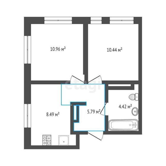 39,5 м², 1-комнатная квартира 5 000 000 ₽ - изображение 1