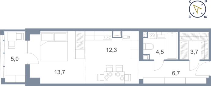 58,9 м², 3-комнатная квартира 3 650 000 ₽ - изображение 18