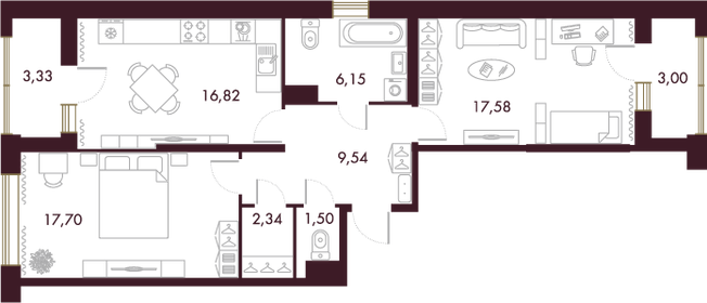 81,2 м², 2-комнатная квартира 49 990 000 ₽ - изображение 71