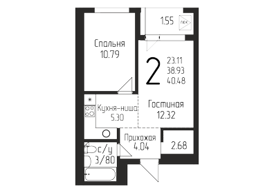 53,8 м², 2-комнатная квартира 6 100 000 ₽ - изображение 82