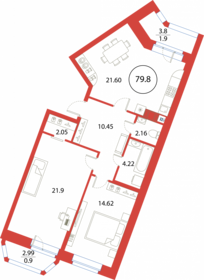 72,4 м², 2-комнатная квартира 19 648 454 ₽ - изображение 54