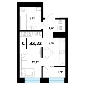 Квартира 33,2 м², 1-комнатная - изображение 1