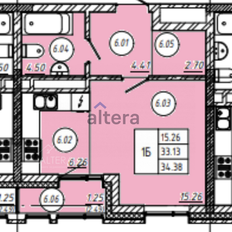 Квартира 34,4 м², 1-комнатная - изображение 2