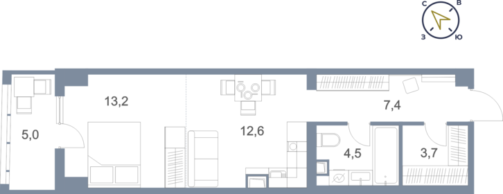 45,1 м², 2-комнатная квартира 4 650 000 ₽ - изображение 95