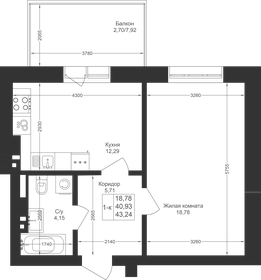 43,2 м², 1-комнатная квартира 6 831 920 ₽ - изображение 50